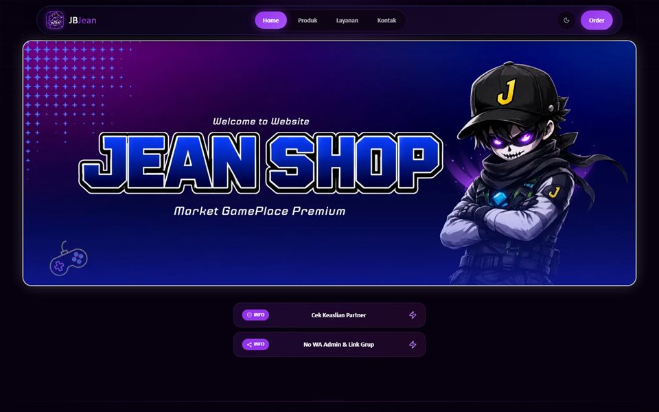 Tampilan website JBJean